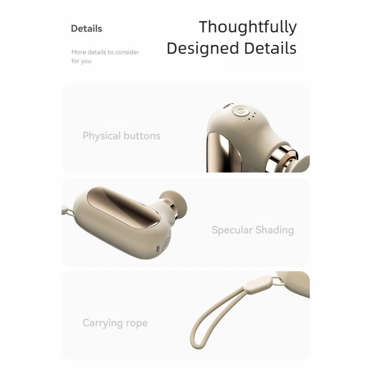 Mini Pocket Massage Gun - Ultra-Portable Muscle Relief (Light Gold)