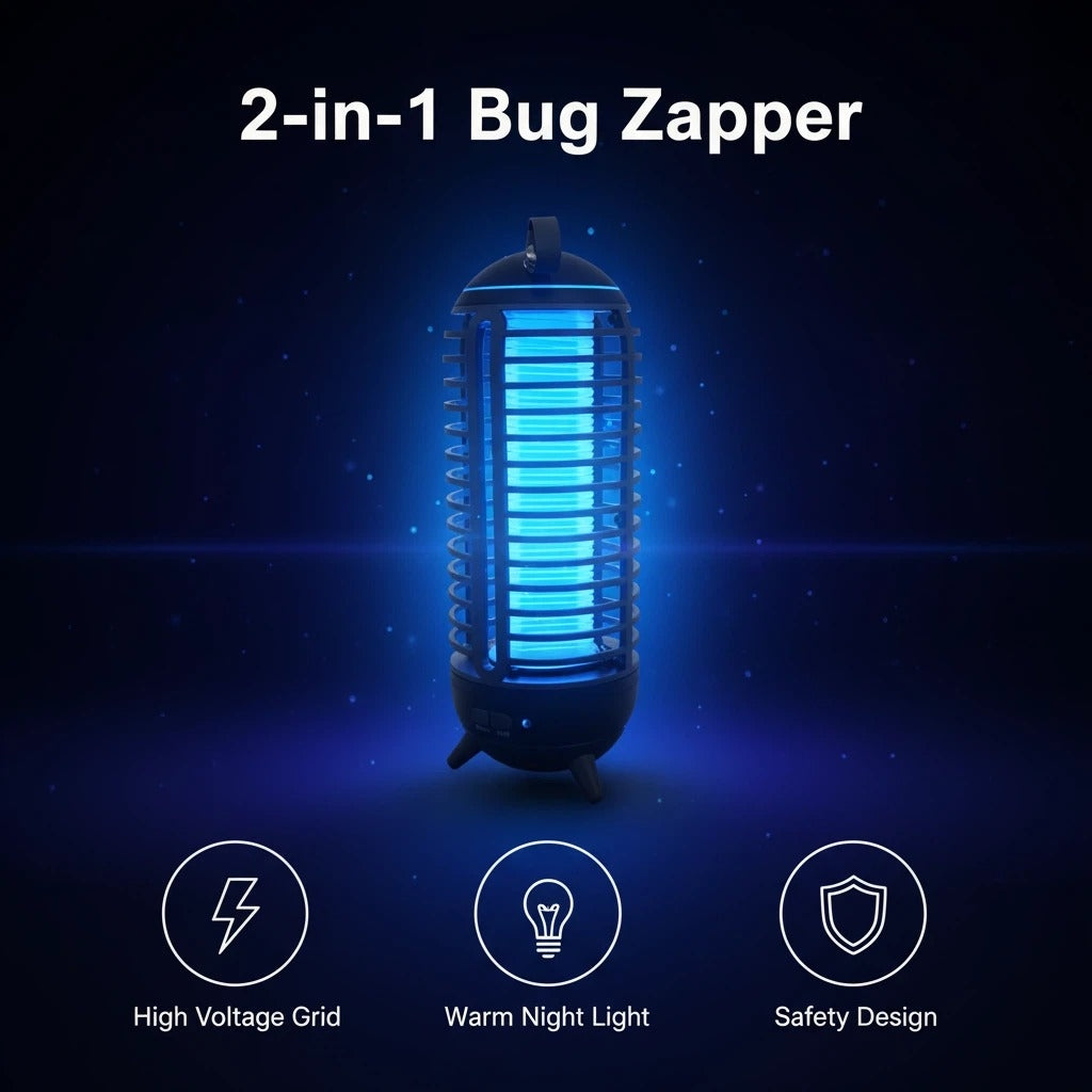 (2-in-1) IP66 Waterproof Mosquito Killer Lamp | USB Rechargeable | Portable