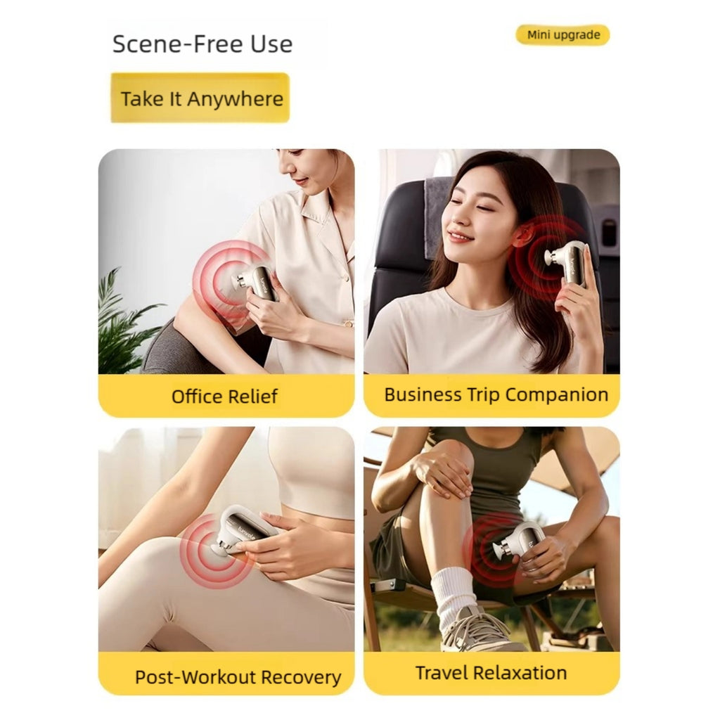 Mini Pocket Massage Gun - Ultra-Portable Muscle Relief (Light Gold)