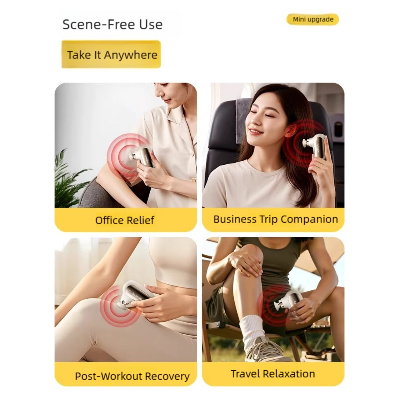 Mini Pocket Massage Gun - Ultra-Portable Muscle Relief (Light Gold)