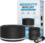 Mosquito Repellent Outdoor Patio, Bug Repellent Outdoor Portable Insect Repeller Rechargeable Mosquito Deterrent Device Camping Hiking (Black, 2 Refills)