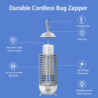 Bug Zapper Outdoor Rechargeable 2 in 1 Wireless Mosquito Killer Lamp 2500mAh Electric Trap Ideal Bug Zapper Indoor for Patio, Home, Backyard, Yard, Garden, Campsite (White)