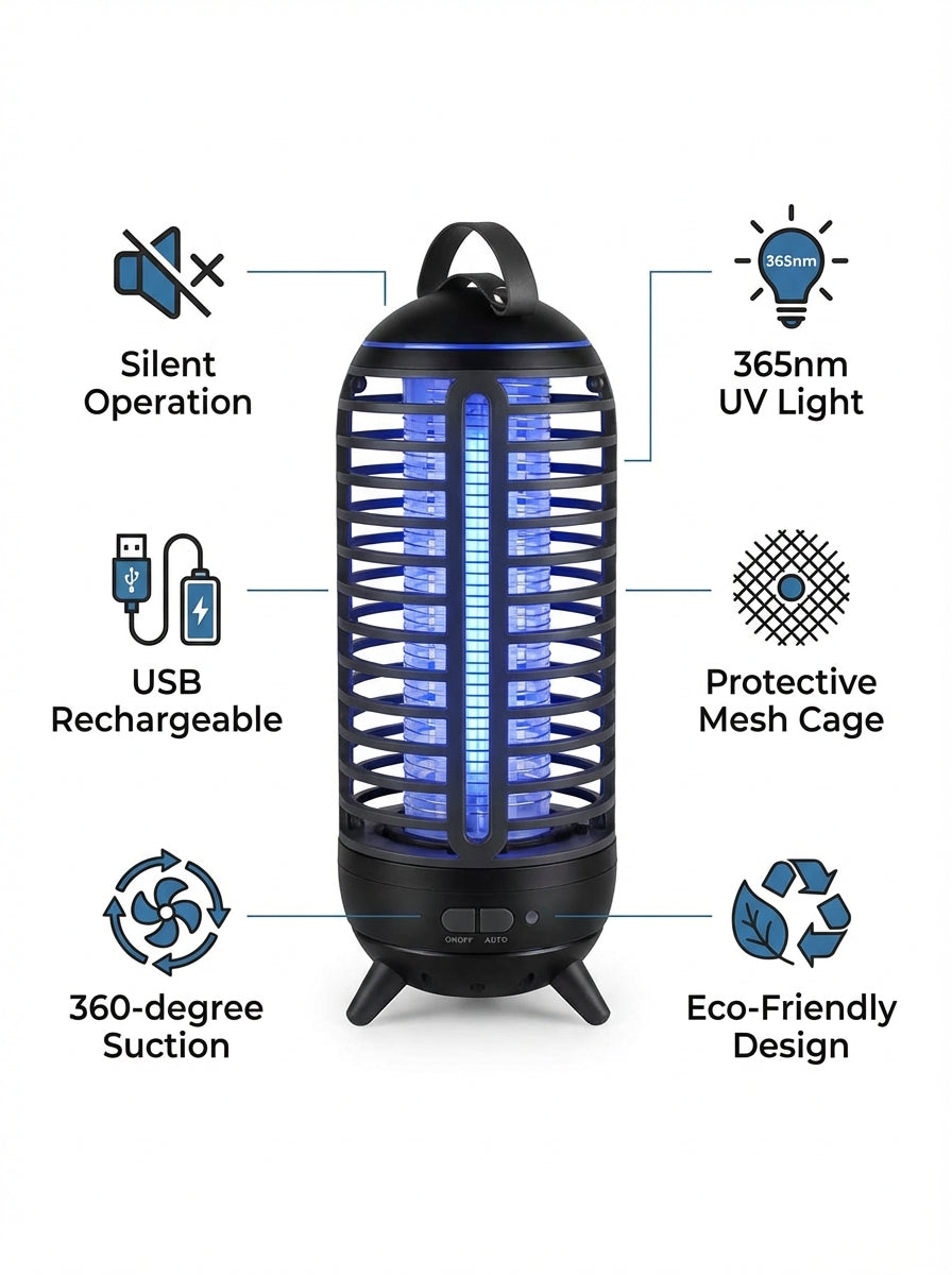 (2-in-1) IP66 Waterproof Mosquito Killer Lamp | USB Rechargeable | Portable