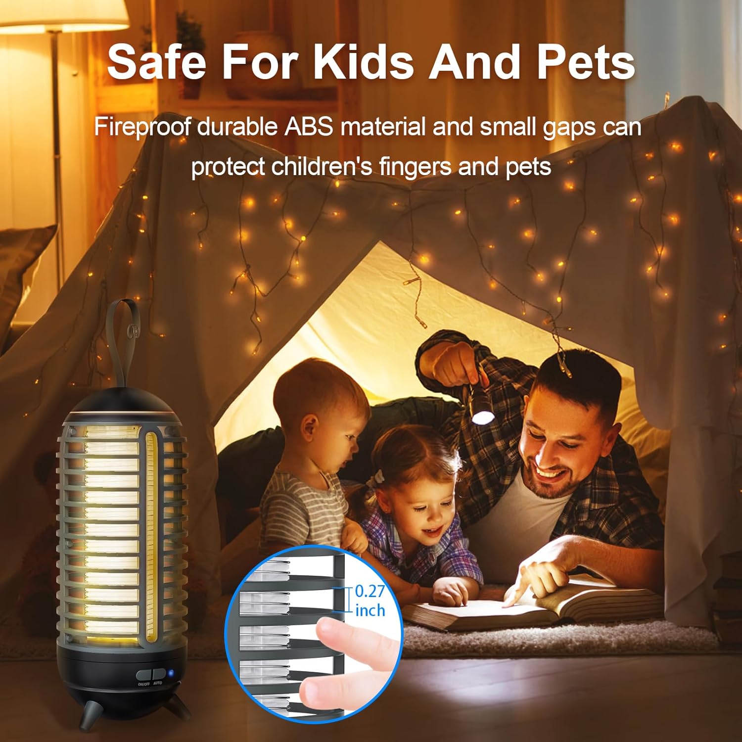 Bug Zapper Outdoor Rechargeable 2 in 1 Wireless Mosquito Killer Lamp 2500mAh Electric Trap Ideal Bug Zapper Indoor for Patio, Home, Backyard, Yard, Garden, Campsite (White)