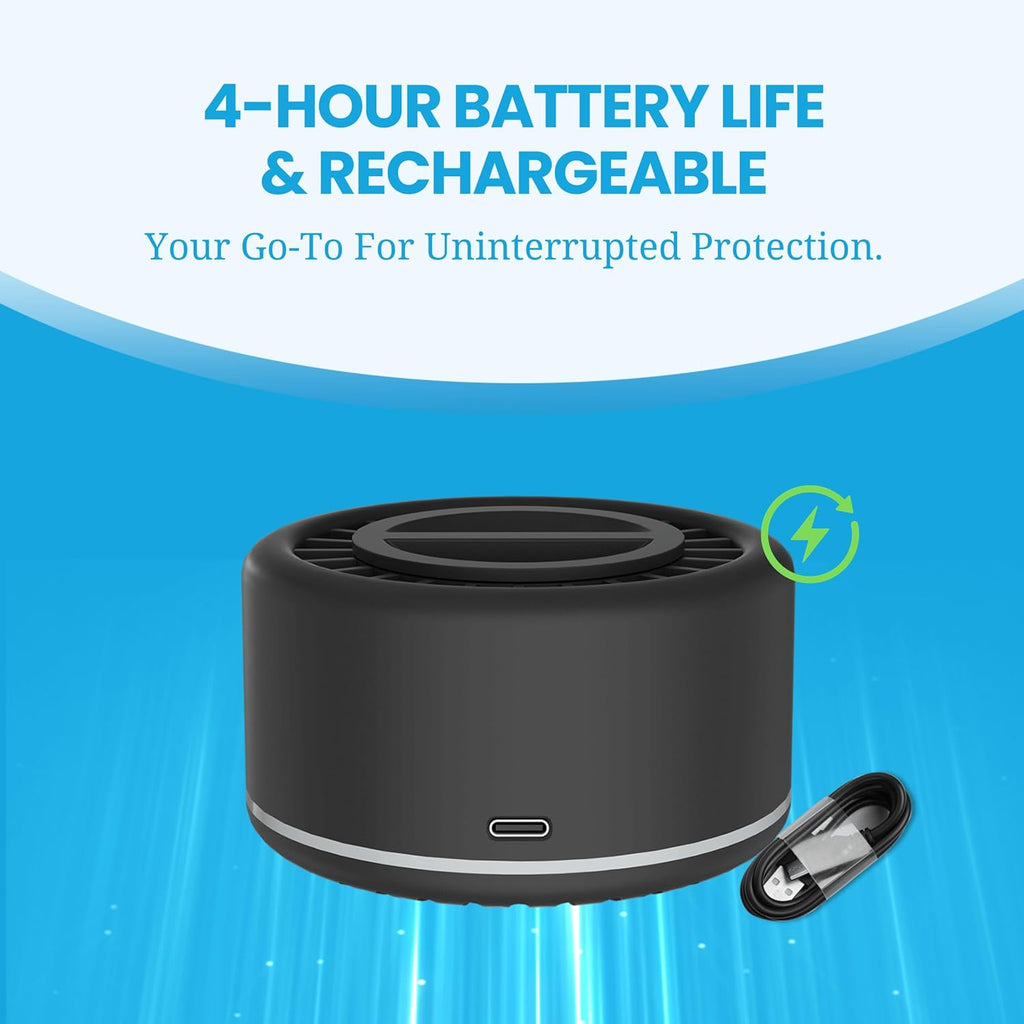 Mosquito Repellent Outdoor Patio, Bug Repellent Outdoor Portable Insect Repeller Rechargeable Mosquito Deterrent Device Camping Hiking (Black, 2 Refills)