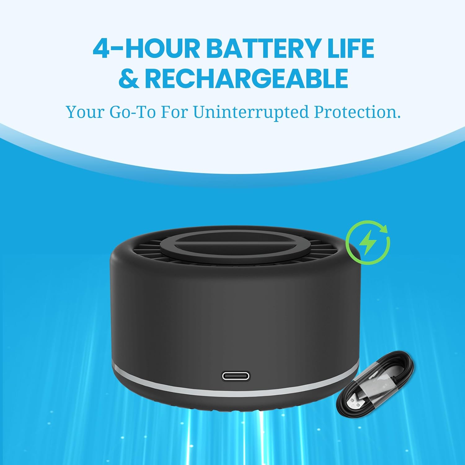 Mosquito Repellent Outdoor Patio, Bug Repellent Outdoor Portable Insect Repeller Rechargeable Mosquito Deterrent Device Camping Hiking (Black, 2 Refills)