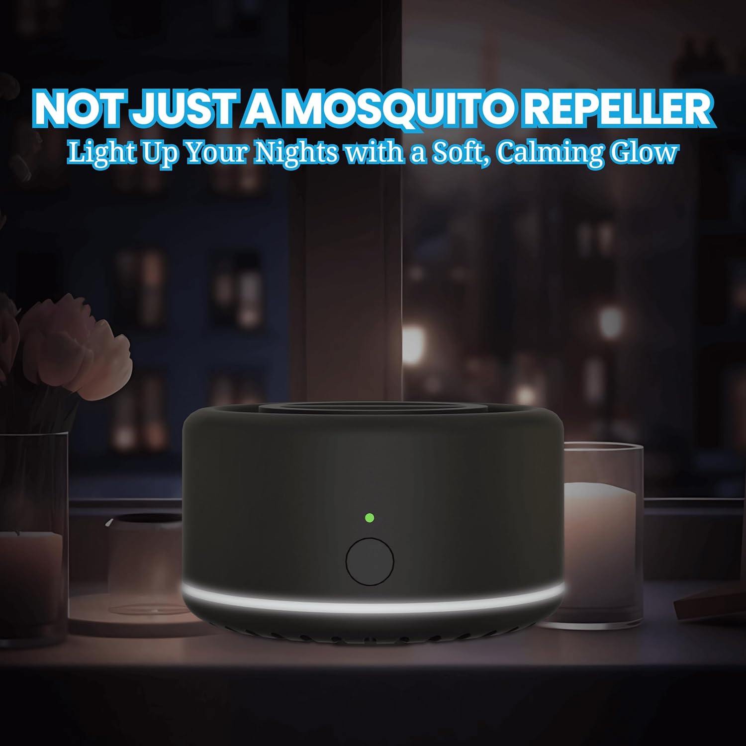 Mosquito Repellent Outdoor Patio, Bug Repellent Outdoor Portable Insect Repeller Rechargeable Mosquito Deterrent Device Camping Hiking (Black, 2 Refills)