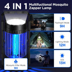 Bug Zapper Outdoor & Indoor, 4200V Electric Mosquito Zapper, 4 in 1 Fly Trap with 5000mAh Battery & LED, Portable & Rechargeable Mosquito Killer for Outdoor Patio, Camping
