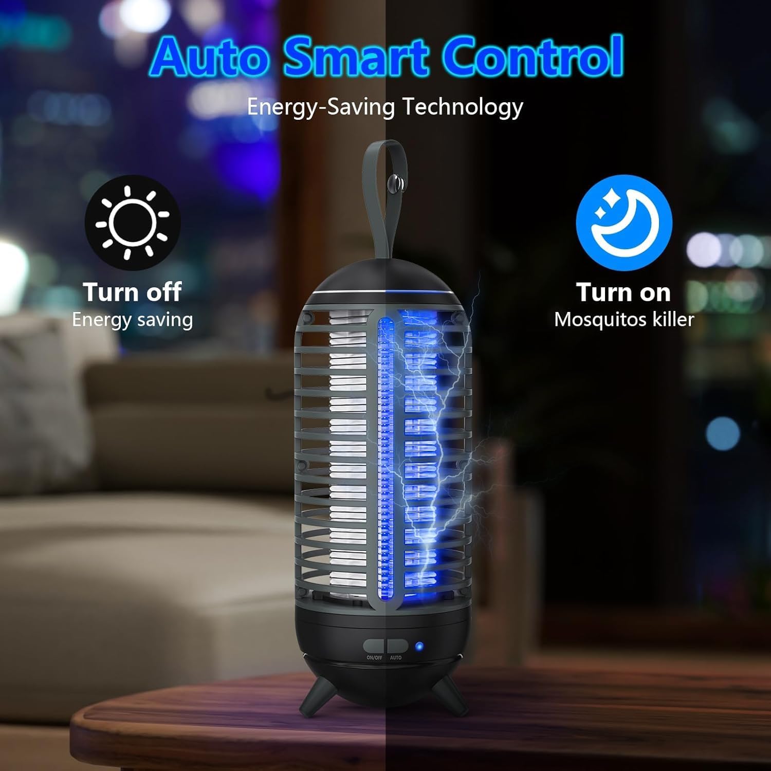 Bug Zapper Outdoor Rechargeable 2 in 1 Wireless Mosquito Killer Lamp 2500mAh Electric Trap Ideal Bug Zapper Indoor for Patio, Home, Backyard, Yard, Garden, Campsite (White)