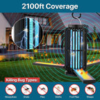 Bug Zapper Outdoor, Solar Bug Zapper with 3 Solar Panels, IP65 Zapper Indoor for Home, 3600mAh Mosquito Killer for Backyard