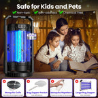 Bug Zapper Outdoor & Indoor, 4200V Electric Mosquito Zapper, 4 in 1 Fly Trap with 5000mAh Battery & LED, Portable & Rechargeable Mosquito Killer for Outdoor Patio, Camping