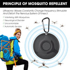 Black Ultrasonic Tick & Flea Repeller – Rechargeable and Portable Protection – Uses High-Frequency Technology to Keep Ticks and Fleas Away – Safe for People and Pets, Perfect for Outdoor Use