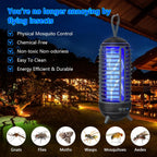 Bug Zapper Outdoor Rechargeable 2 in 1 Wireless Mosquito Killer Lamp 2500mAh Electric Trap Ideal Bug Zapper Indoor for Patio, Home, Backyard, Yard, Garden, Campsite (White)