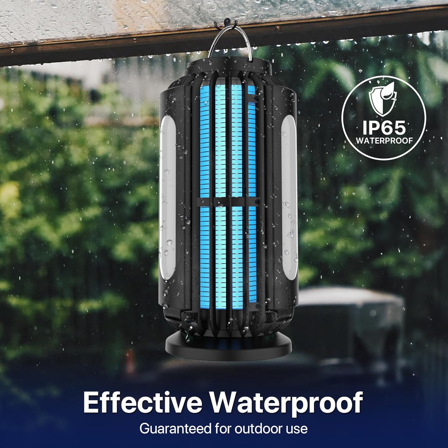 Bug Zapper Outdoor, Solar Bug Zapper with 3 Solar Panels, IP65 Zapper Indoor for Home, 3600mAh Mosquito Killer for Backyard