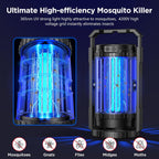 Bug Zapper Outdoor & Indoor, 4200V Electric Mosquito Zapper, 4 in 1 Fly Trap with 5000mAh Battery & LED, Portable & Rechargeable Mosquito Killer for Outdoor Patio, Camping