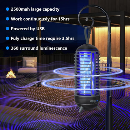 Portaout Electric Trap Outdoor Rechargeable 2 in 1 Wireless Mosquito Killer Lamp for Home, Garden, Campsite