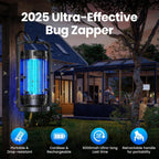 Bug Zapper Outdoor & Indoor, 4200V Electric Mosquito Zapper, 4 in 1 Fly Trap with 5000mAh Battery & LED, Portable & Rechargeable Mosquito Killer for Outdoor Patio, Camping
