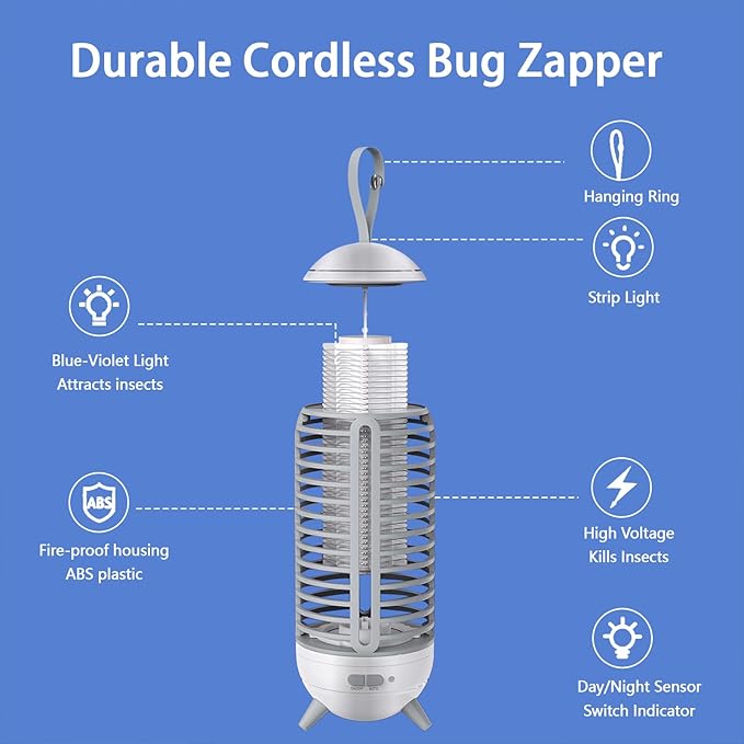 (2-in-1) IP66 Waterproof Mosquito Killer Lamp | USB Rechargeable | Portable